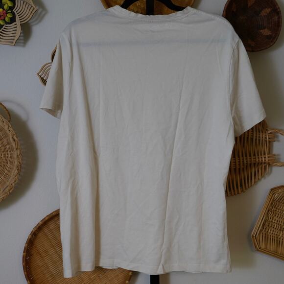 Daniel Hechter Paris Pima Cotton Short Sleeve Crew Neck Shirt Cream Mens Size XL - Picture 3 of 4